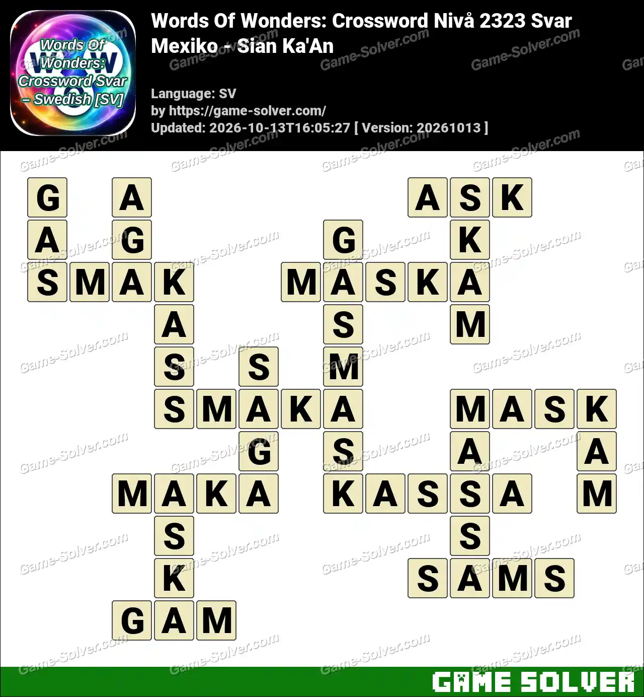 Words Of Wonders: Crossword Nivå 2323 Svar – Mexiko – Sian Ka’An